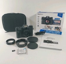 Vivitar 4K WiFi Digital Camera  SD Card Battery Manual Macro  Wide Lens In Box