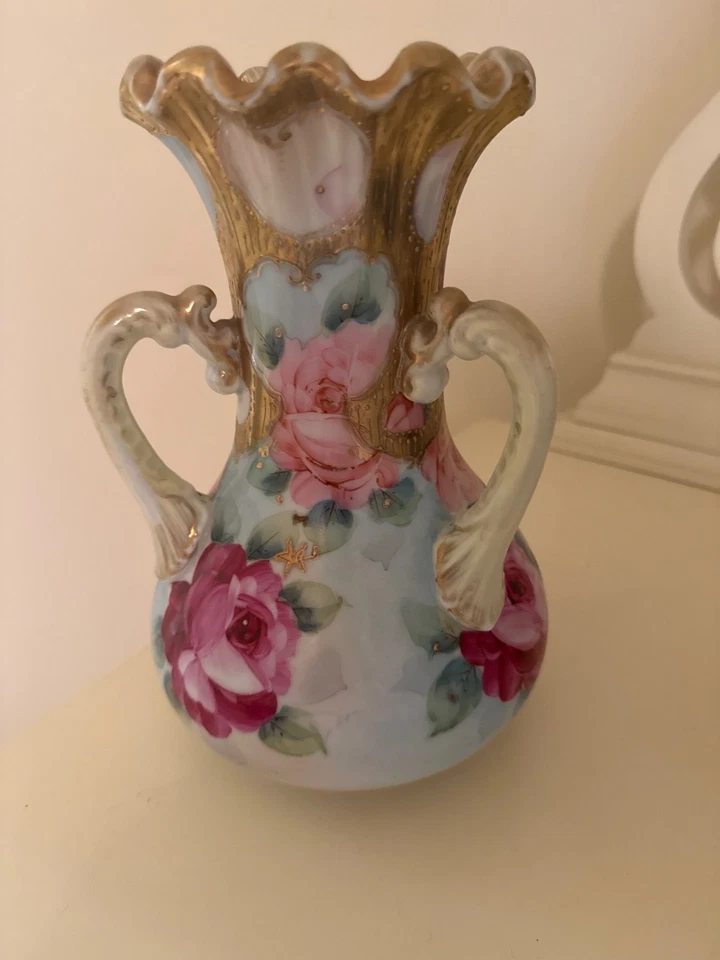 Это редкая красивая антикварная ваза Nippon с ручной росписью - Изображение 2 из 4