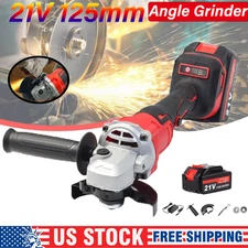 Brushless Angle Grinder, Grinding Tool w/ 21V Battery Charger Cutting Disc Power