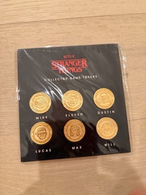 NETFLIX STRANGER THINGS Collectible Game Tokens Coins Set with Holder