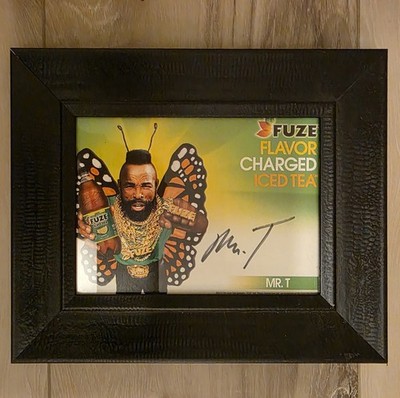 Rare Mr. T Autographed Fuze Iced Tea ''Butterfly'' Promotional Photo in Frame