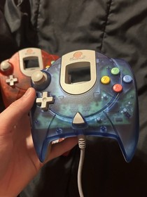 Sega Dreamcast Red and Blue Controller With Matching VMU Great Condition