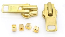 Zipper Repair Kit - #10 YKK Extra Heavy Brass Sliders - 2 & 4 Gold