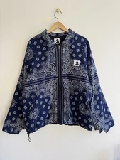 Lise Laboratory Custom Paisley Bandana Zip Jacket Blue Midnight L FW2020 #9/20