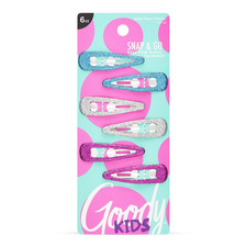 Kids Snap Go Contour Clips - 6 Count, Glitter - Snap Clips - Suitable for All