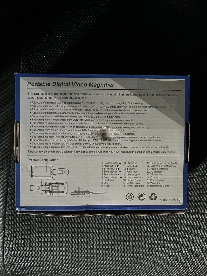 Portable Digital Video Magnifier 5in HD Colorful LCD Screen - Image 2 of 2