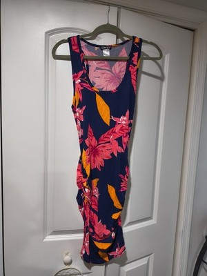 VENUS - BRAND NEW - Ruched  Bodycon Tank Dress - PURPLE FLORAL - SIZE MEDIUM