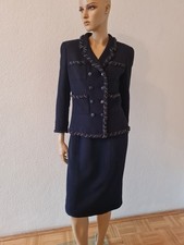 Authentic CHANEL Boucl� Wool Jacket & Skirt Classic and Elegant Fr. 42 96 C