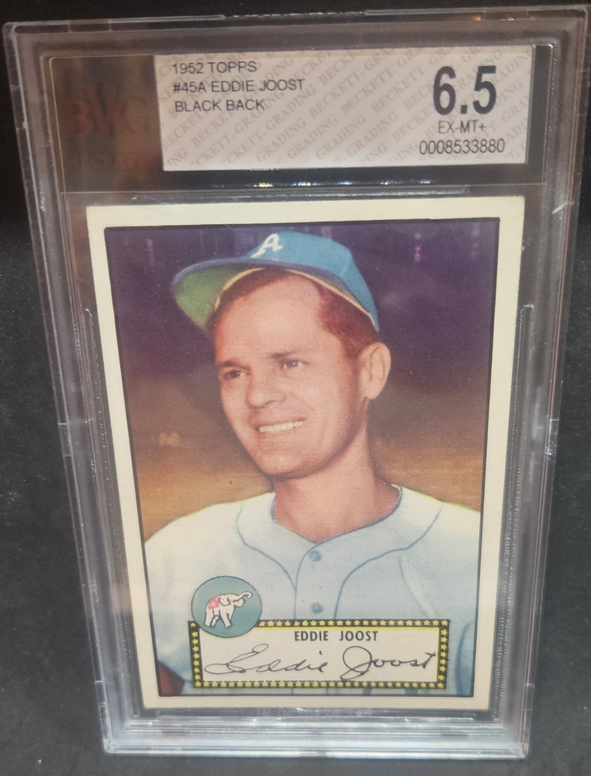 1952 Topps Set-Break # 45 Eddie Joost Bvg 6.5 Black Back