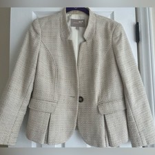 Cream Ivory Banana Republic Blazer Suit Jacket Size 8 Women's Business Casual