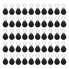 50 Pcs 13.56MHz UID Writable Rewritable Smart Key Fobs for Access, Black