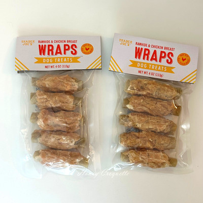 2 Pack Trader Joe s Rawhide Chicken Breast Wraps Dog Treats 4 Oz Each