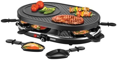 Unold Raclette Gourmet 48795   1.200 W, 8 Personen, Antihaft-Grillplatte