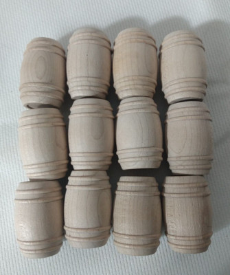 12 Miniature Wood Barrel KEG Wine Barrel Beer Wine.  Approximately 1.5''