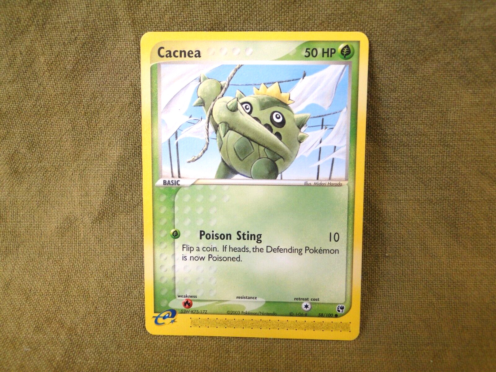 Pokemon Trading Card - EX Sandstorm: Cacnea 58/100