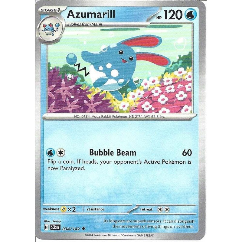 034/142 Azumarill : Uncommon Card : Stellar Crown : Pokemon Trading Card Game
