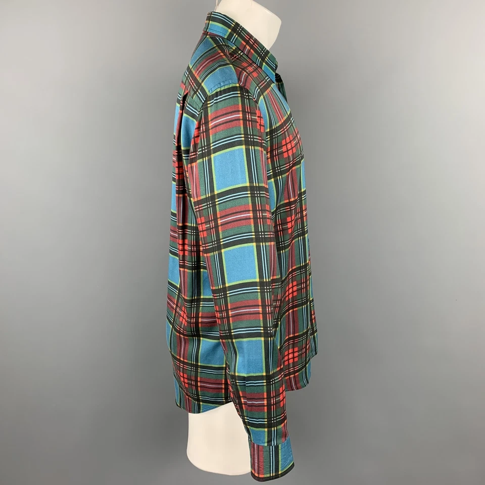 MARC JACOBS TAGLIA S Multicolore Plaid Viscosa Bottoni Manica Lunga Camicia - Immagine 2 di 4