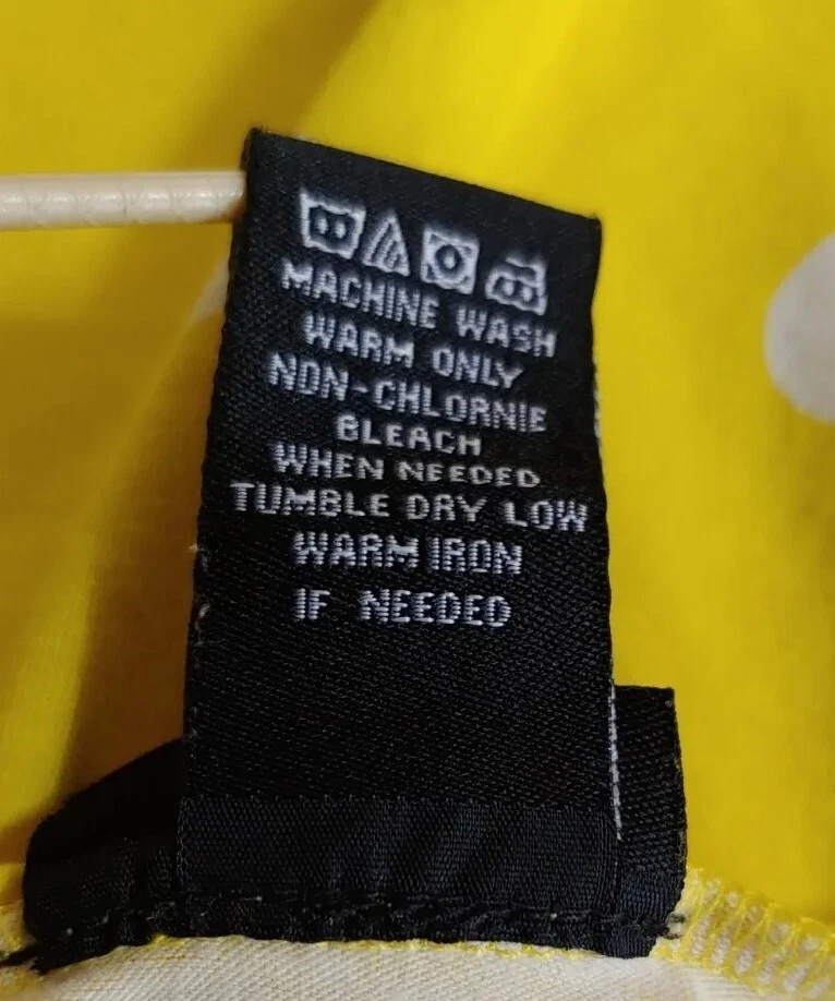 Top Rue 21 Mujer Junior XL Manga 3/4 Cuello Redondo Amarillo Blanco Lunares Elástico Foto 4 de 4