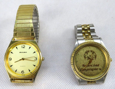 Citizen/Milan Wristwatch LOT of 2 RARE Citizen Special Olympic Watch Milan Gold