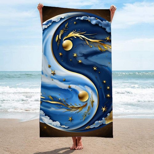 Chinese Culture Yin Yang Tai Chi Spa Pool Swim Beach Towel Holiday Birthday Gift - Picture 10 of 20