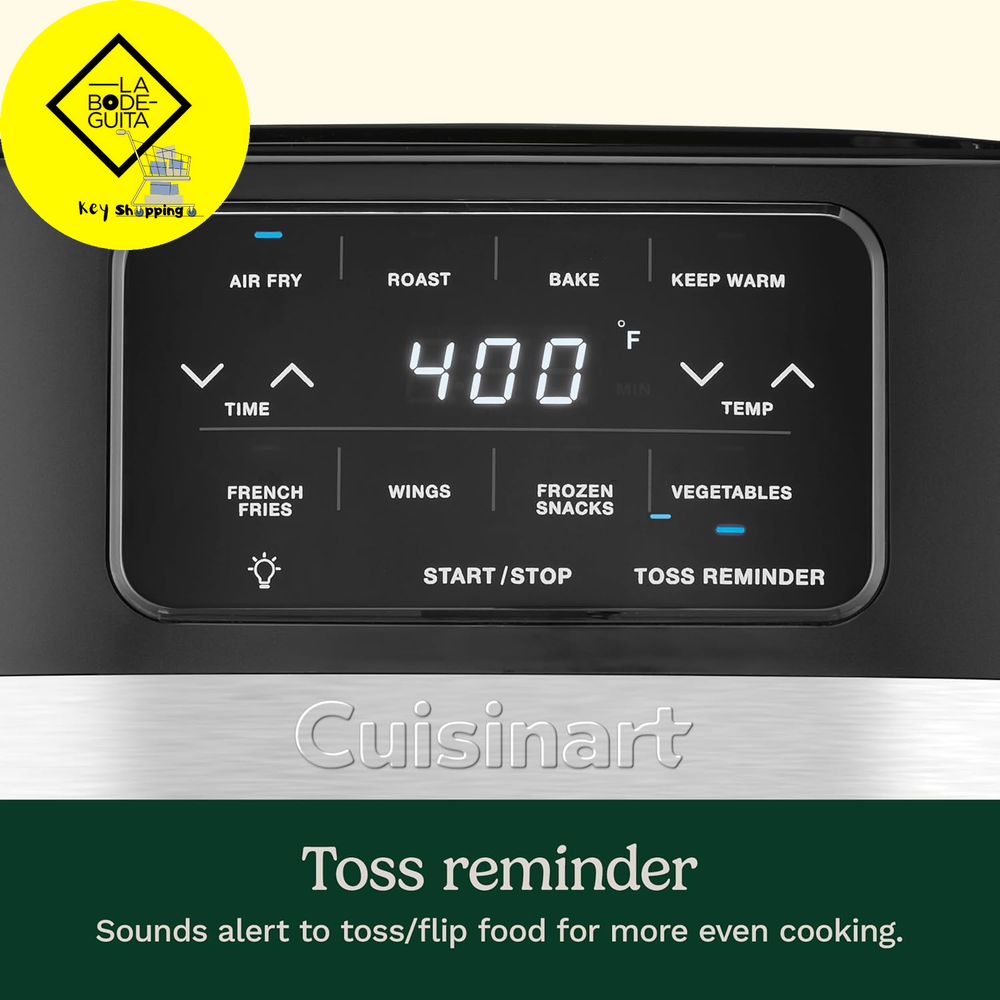 Black 4.5-Qt Stainless Steel Air Fryer Oven with Dishwasher-Safe Basket  