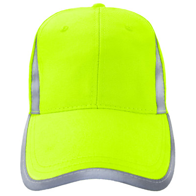 HI-VIS LIME REFLECTIVE HAT BASEBALL CAP SAFETY NEW LIME ORANGE BLACK JORESTECH