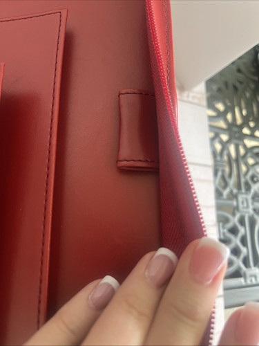 Franklin Covey Red Planner Organizer Zip Tote Shoulder Bag 7-ring Binder Leather - Picture 13 of 24