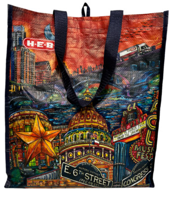 Austin Texas Historical Nightlife Reusable Shopping Grocery Bag HEB