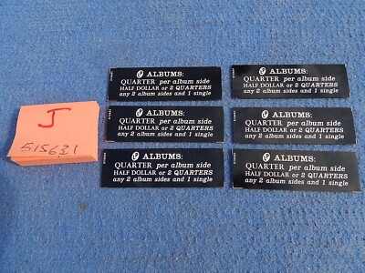 Seeburg wallbox SC1 SC4 Consolette #515631 Album Pricing Card - 6 each