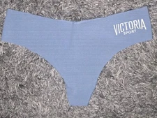 NeW VS Older Style Sport no show thong Panty Size Medium Blue Logo