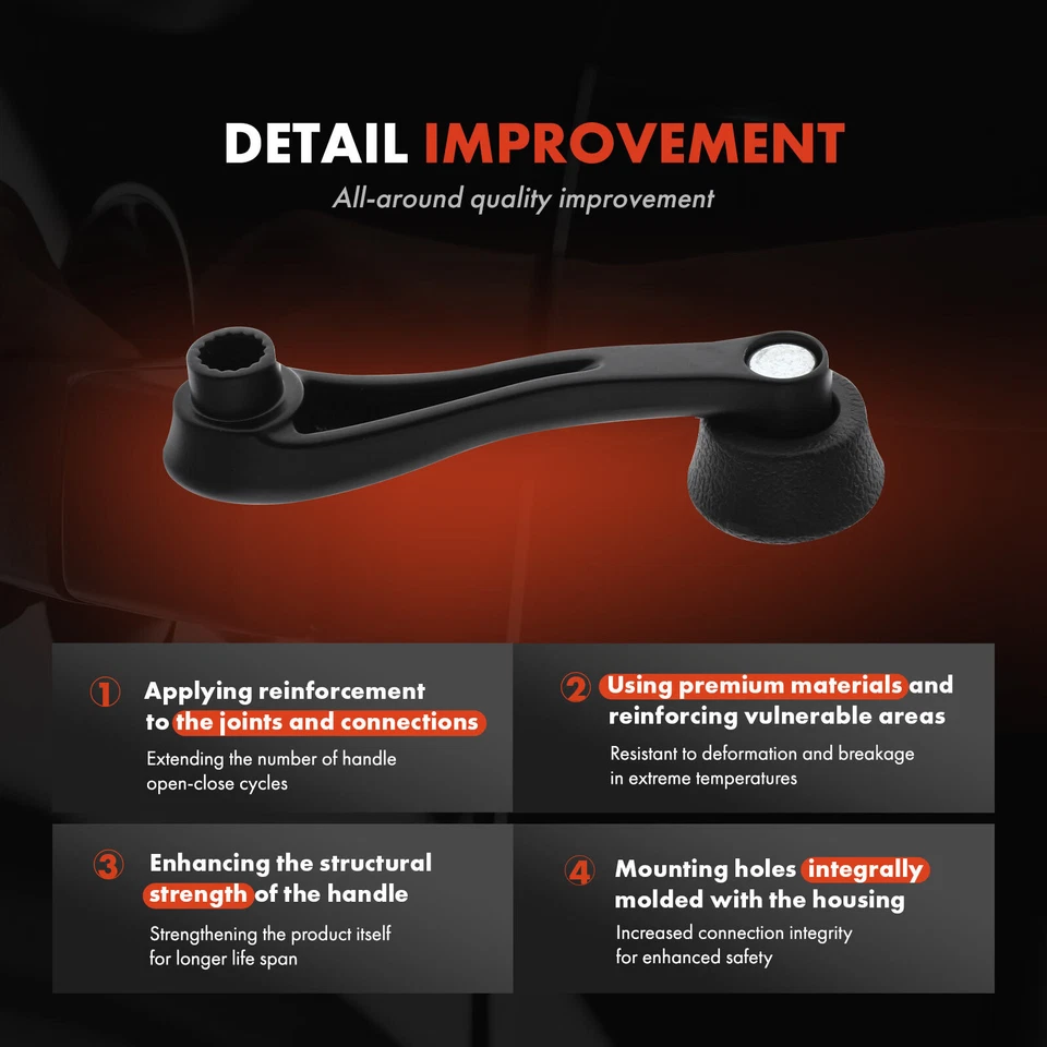 Manija reguladora de ventana frontal negra para Peterbilt 377 330 385 379 378 320 Foto 3 de 4