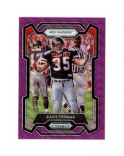 RARE 2024 Prizm PURPLE WAVE REFRACTOR SP ZACH THOMAS! Texas Tech LEGEND