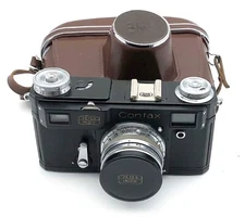 Soviet copy of Contax II Zeiss Ikon BLACK camera with Sonnar 2/50mm lens EXC.