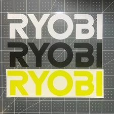 Ryobi Sticker Decal 3.5" 5.5"  7.5"  11"  13" 15" Power Tools Battery Drill Saw