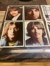 1968 THE BEATLES White Albm Original 2 sided Poster Insert Lyrics with 4 photo