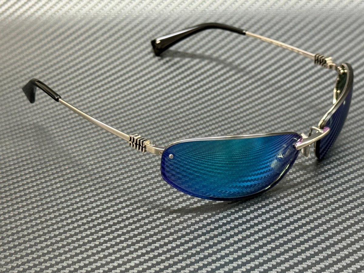 MIU MIU 水筒　sky bule Miu Miu MU 52YS 1BC20R Silver Sunglasses for Woman