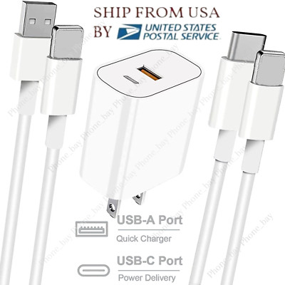 PD 20W Fast Wall Charger Power Adapter For iPhone 13 12 Pro Max XR XS Max 8 LOT