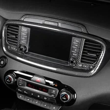 for Kia Sorento 2016-2020 Carbon Fiber Style Navigation Control Panel Cover Trim