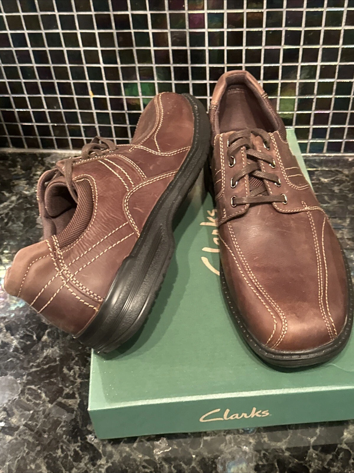 Scarpe da uomo Clarks Sherwin Limit marrone cioccolato #03262 taglia 13 M NUOVE IN SCATOLA