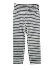 Athleta Women's Chaturanga Athletic Capri Leggings Striped Gray White Size S