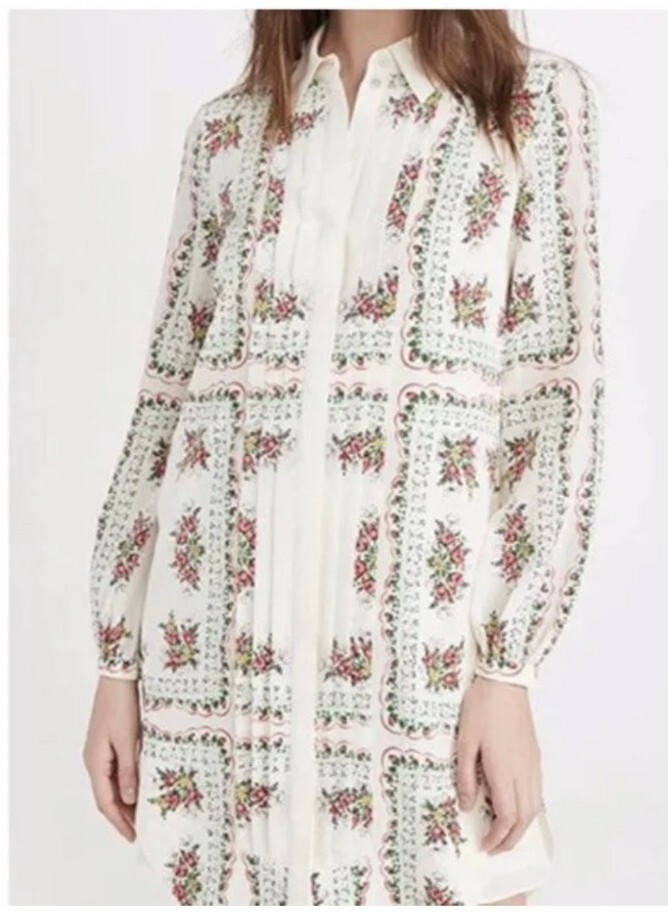 Tory Burch トリーバーチ Cora Dress ワンピース TORY BURCH Cora Garden Veil Silk Long Sleeves Shirt Dress
