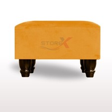 Modern Ottoman Linen Pouffe Footstool Rectangular Padded Seat Footrest Stylish