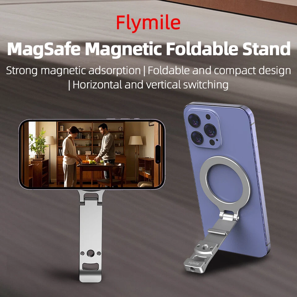 Mini Magnetic Foldable Stand Phone Holder Mount Accessories Cold Shoe Expansion - Image 3 of 4
