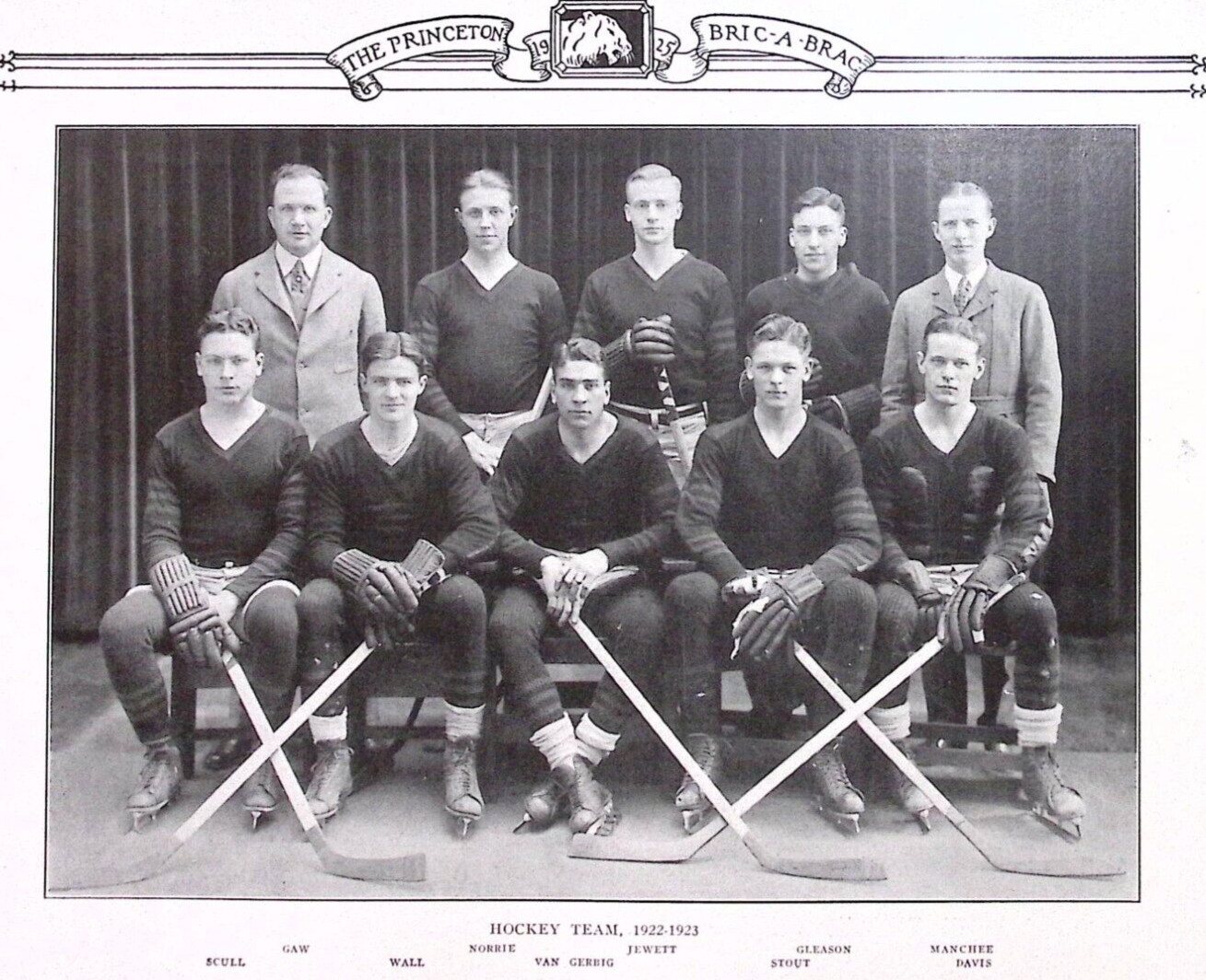 1925 Princeton University Bric a Brac Page Hockey Team Group Picture