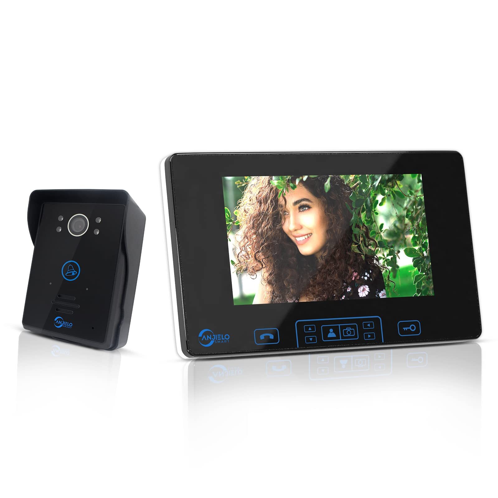 2.4GHz Wireless Video Doorbell with 7-Inch Touchscreen Intercom System