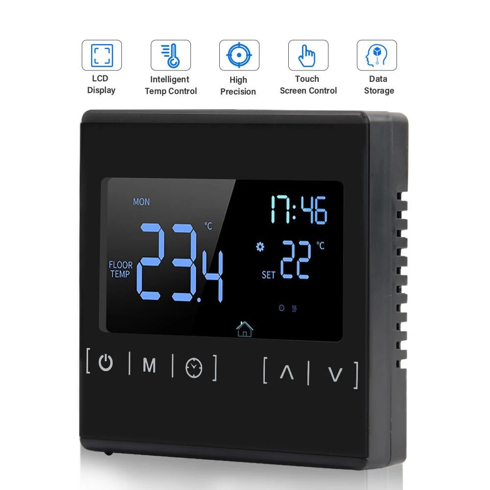 Touch Screen Room Heater Floor Heating Thermostat Digital LCD Temperature  Remote | eBay