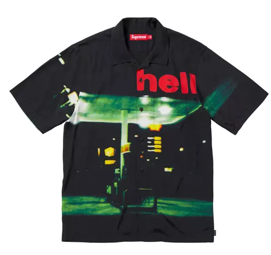 Supreme Hell S/S Shirt Multicolor Dash Snow Size Small Viscose Black Button