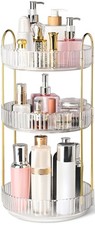 360  Rotating Makeup Organizer for Vanity, 3 Tier Perfume Organizers, Clear