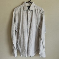 Polo Ralph Lauren Philip Shirt 16 32/33 Button-Down Long Sleeve Checked Cotton