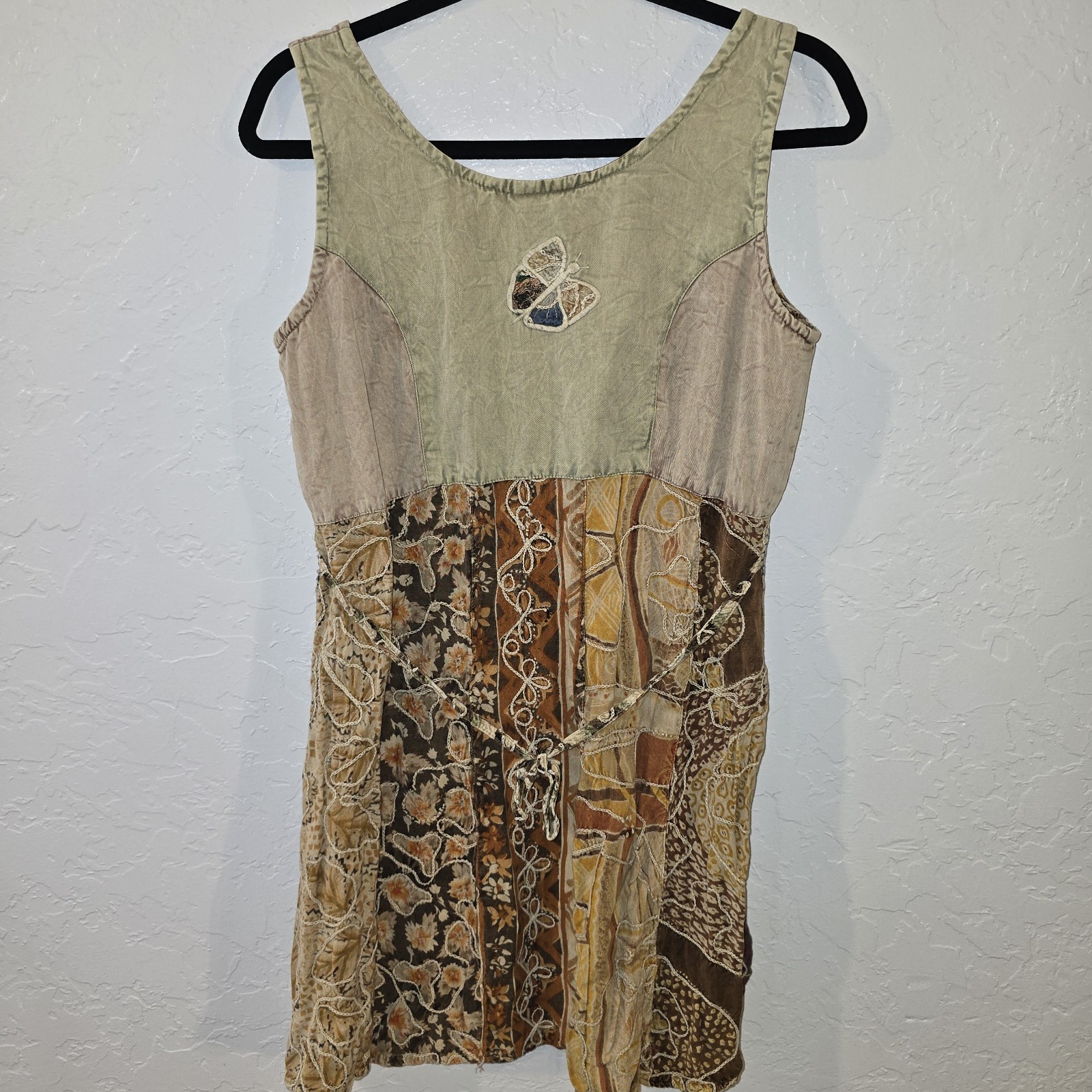 Sacred Threads Embroidered Brown Patchwork Butter… - image 5